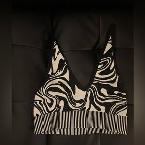 Garage Black and White Swirl Bralette